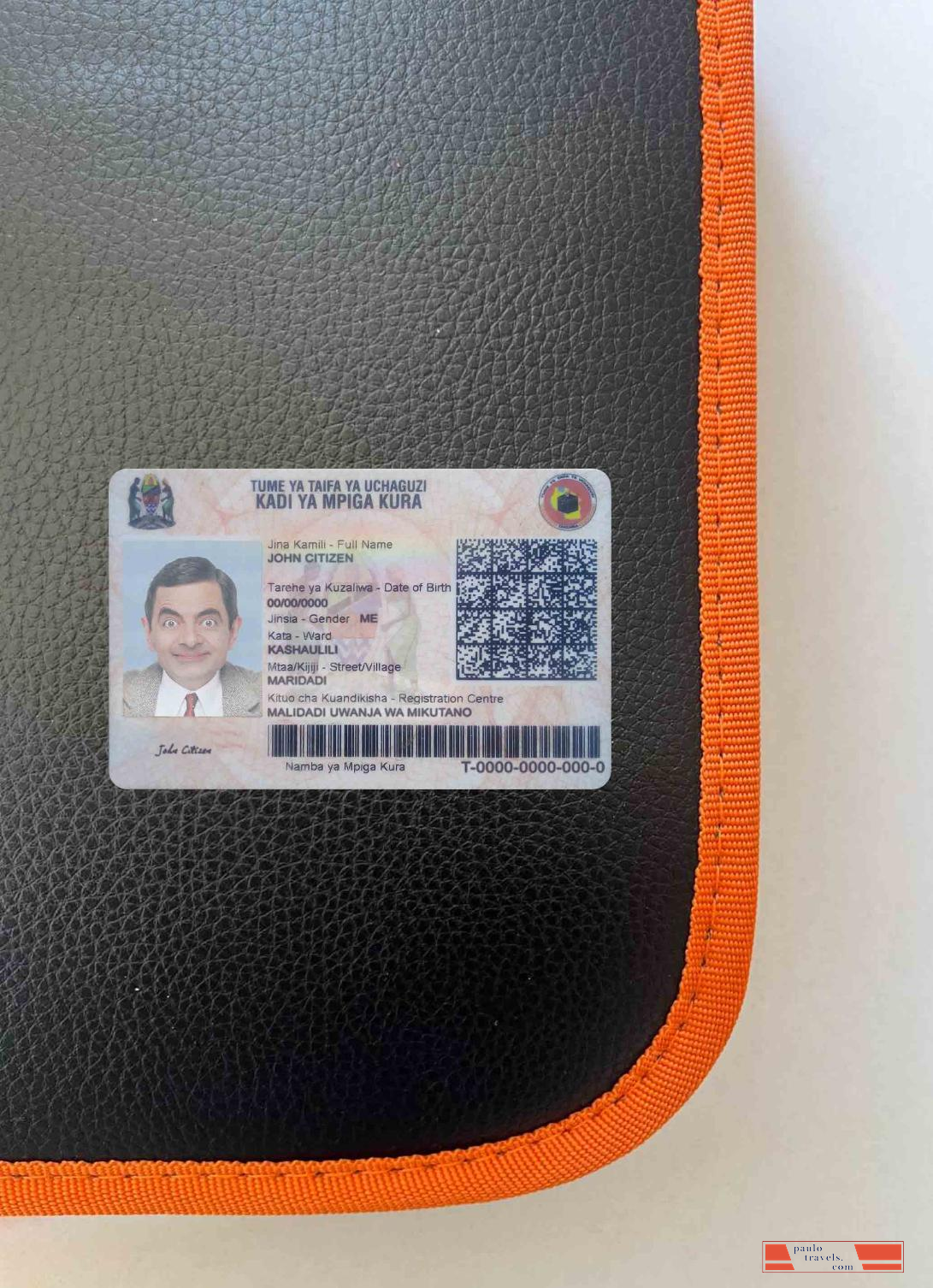 Tanzania identity card photolook FRONT PSD template